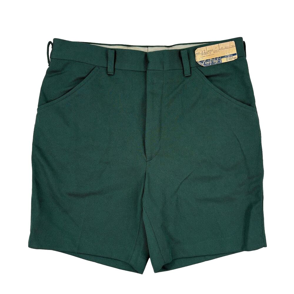 NWT Vintage 70s JC Penney Mens 7" Shorts Sz 32 Green Deadstock Tailored Retro